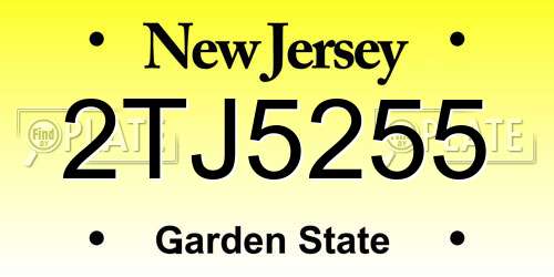 2TJ5255 New Jersey License Plate