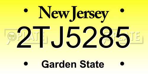 2TJ5285 New Jersey License Plate