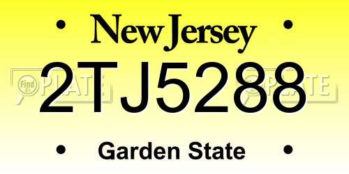 2TJ5288 New Jersey License Plate