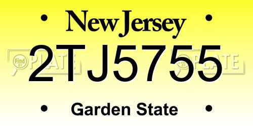 2TJ5755 New Jersey License Plate