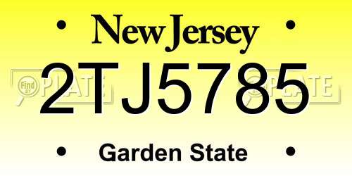 2TJ5785 New Jersey License Plate