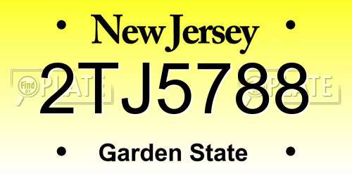 2TJ5788 New Jersey License Plate