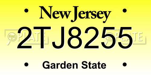 2TJ8255 New Jersey License Plate