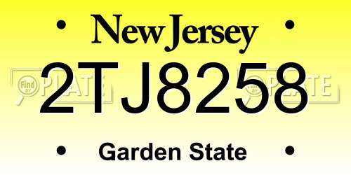 2TJ8258 New Jersey License Plate