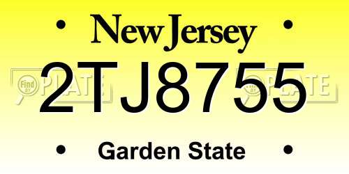 2TJ8755 New Jersey License Plate