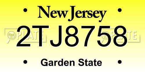 2TJ8758 New Jersey License Plate