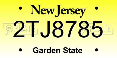 2TJ8785 New Jersey License Plate