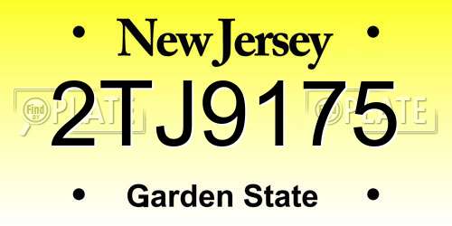 2TJ9175 New Jersey License Plate