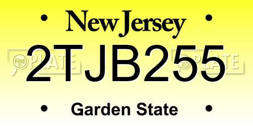 2TJB255 New Jersey License Plate