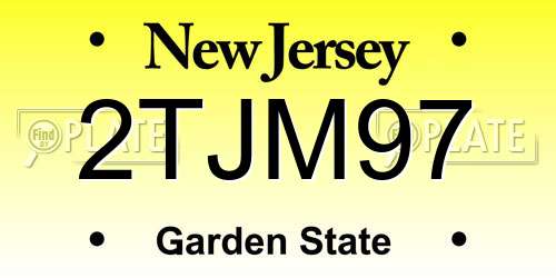 2TJM97 New Jersey License Plate