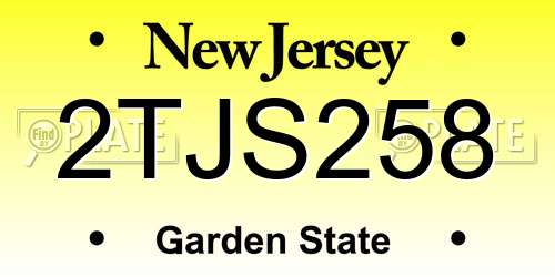 2TJS258 New Jersey License Plate