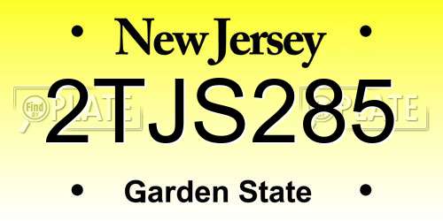 2TJS285 New Jersey License Plate