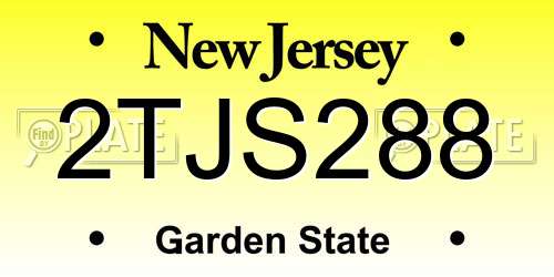 2TJS288 New Jersey License Plate