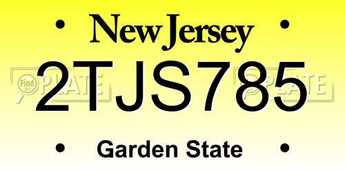 2TJS785 New Jersey License Plate