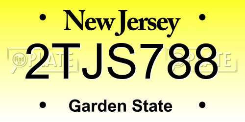 2TJS788 New Jersey License Plate