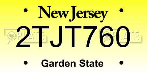 2TJT760 New Jersey License Plate