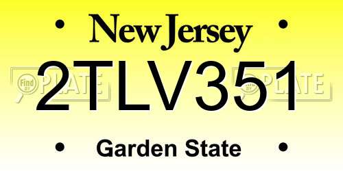 2TLV351 New Jersey License Plate