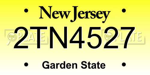 2TN4527 New Jersey License Plate
