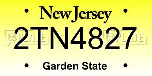 2TN4827 New Jersey License Plate