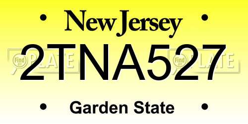 2TNA527 New Jersey License Plate