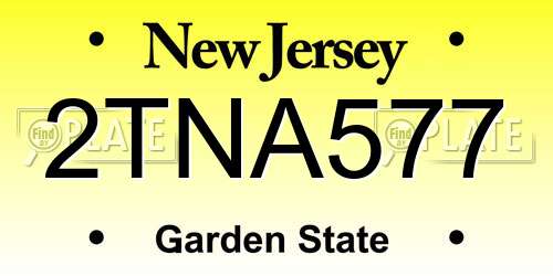 2TNA577 New Jersey License Plate