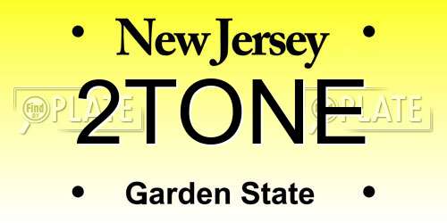 2TONE New Jersey License Plate