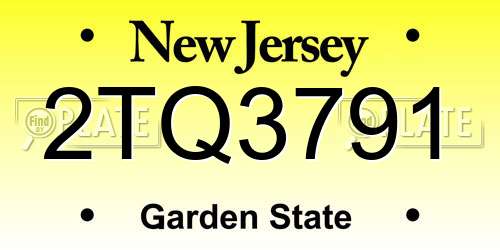 2TQ3791 New Jersey License Plate