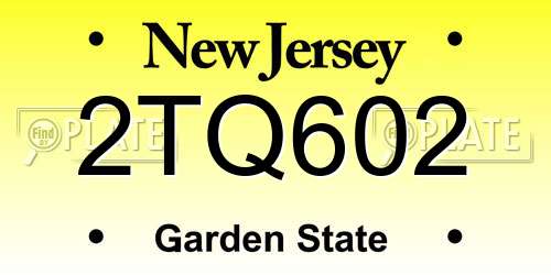 2TQ602 New Jersey License Plate