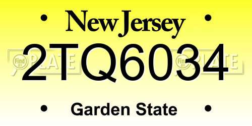 2TQ6034 New Jersey License Plate