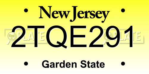 2TQE291 New Jersey License Plate