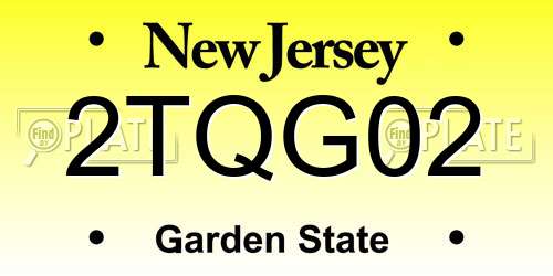 2TQG02 New Jersey License Plate