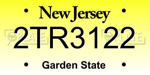 2TR3122 New Jersey License Plate