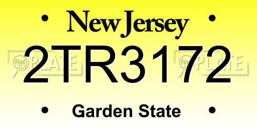 2TR3172 New Jersey License Plate
