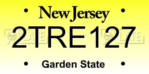 2TRE127 New Jersey License Plate