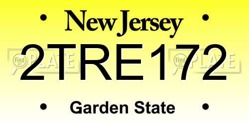 2TRE172 New Jersey License Plate