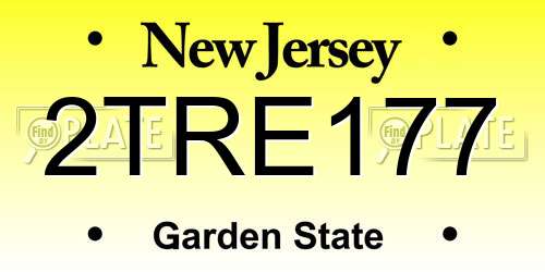 2TRE177 New Jersey License Plate