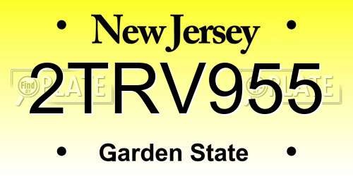 2TRV955 New Jersey License Plate