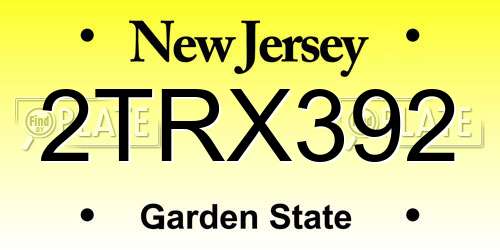 2TRX392 New Jersey License Plate