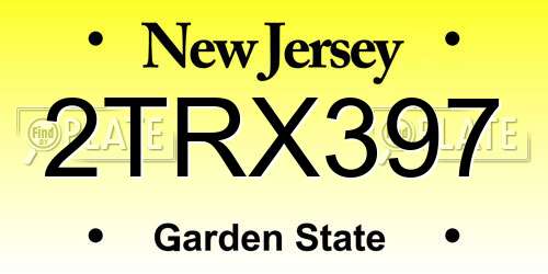 2TRX397 New Jersey License Plate