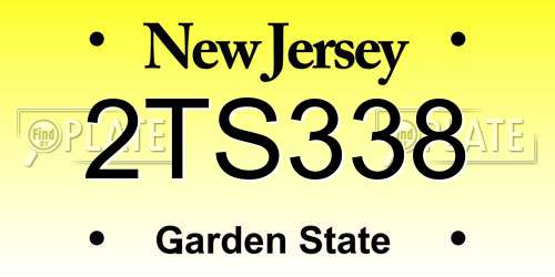 2TS338 New Jersey License Plate