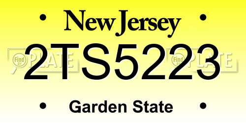 2TS5223 New Jersey License Plate