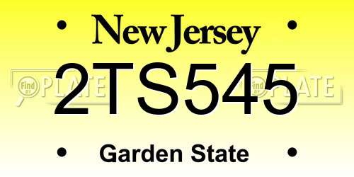 2TS545 New Jersey License Plate