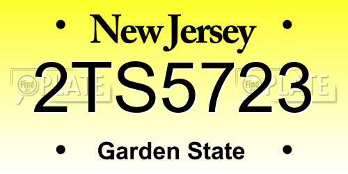2TS5723 New Jersey License Plate