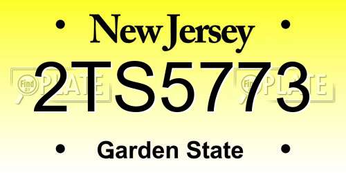 2TS5773 New Jersey License Plate