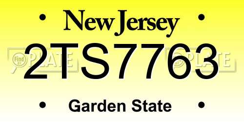 2TS7763 New Jersey License Plate