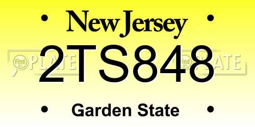 2TS848 New Jersey License Plate