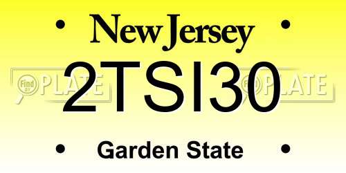 2TSI30 New Jersey License Plate