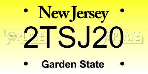 2TSJ20 New Jersey License Plate