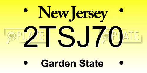 2TSJ70 New Jersey License Plate