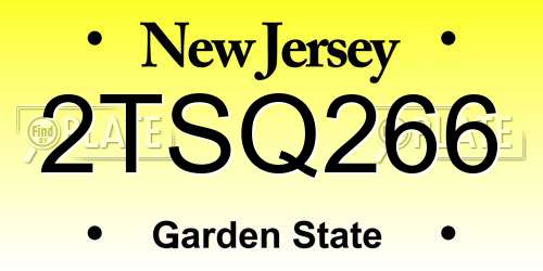 2TSQ266 New Jersey License Plate